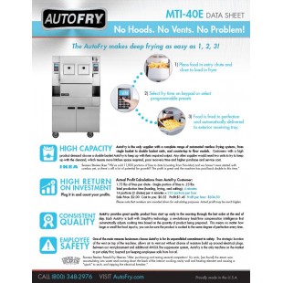 Motion Technology Inc. AUTOFRY MTI-40E Autofry® Ventless Fryer Electric Floor Model