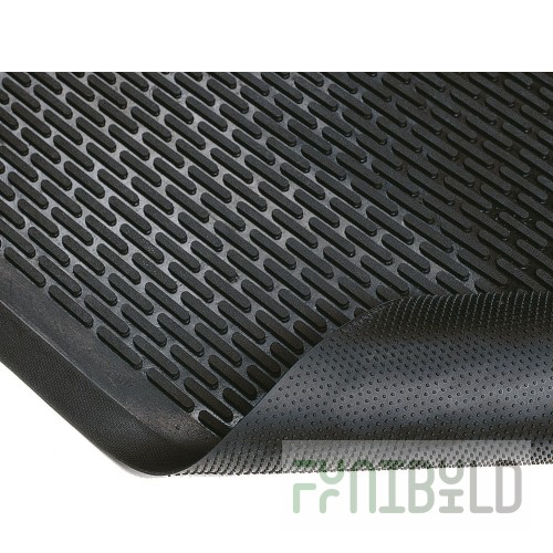 Notrax T29U0035BL 36 Inch Slip Resistant Floor Mat with Spill Containment Black Rubber