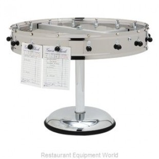 Carlisle 3820MP 23 Inch Portable Pedestal Order Wheel Stainless Steel with 20 Clips