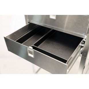 Lakeside 358 18 Inch Equipment Stand Open Base with 2 Shelves and 2 Drawers