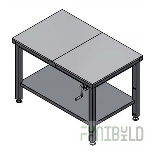 Winholt DTS-3072H32-ADJ-9 72 Inch Work Table with Hydraulic Lift Stainless Steel