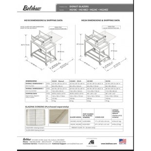 Belshaw HG24C 40 Inch Hand Glazer 55 Lb Capacity with Drain Tray Stainless Steel