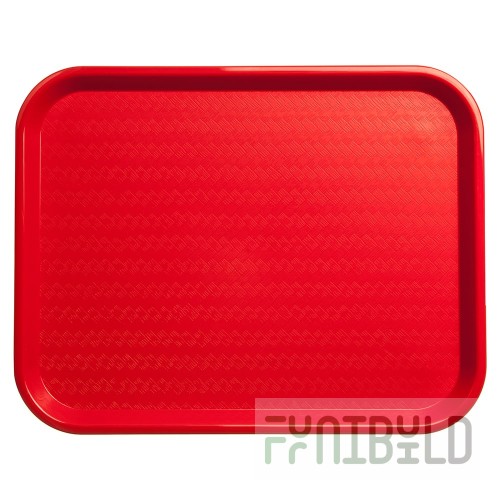 Carlisle CT1418-8105 17-7/8 Inch Rectangular Café Tray Red Polypropylene