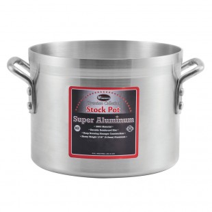 Winco AXAP-26 26 Quart Sauce Pot Round Aluminum Riveted Handles Without Lid