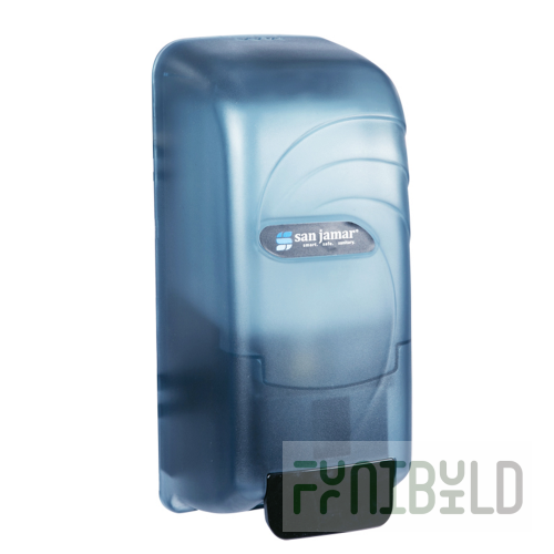 San Jamar S890TBL 4-1/2 Inch Manual Soap and Hand Sanitizer Dispenser Plastic Translucent Arctic Blue