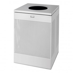 Rubbermaid FGSC22SSPL 40 Gallon Stainless Steel Trash Receptacle with Open Top