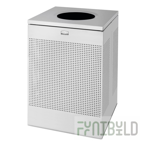 Rubbermaid FGSC22SSPL 40 Gallon Stainless Steel Trash Receptacle with Open Top