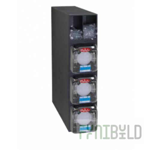 Vollrath E2V 7 Inch Lid Dispenser Black Plastic 2 Compartment Countertop with Clear Faceplate