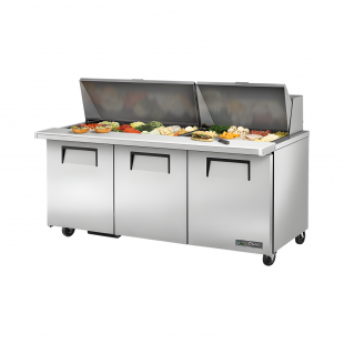 True Refrigeration TSSU-72-30M-B-ST-HC~SPEC3 72 Inch Countertop Refrigerated Unit with Insulated Covers