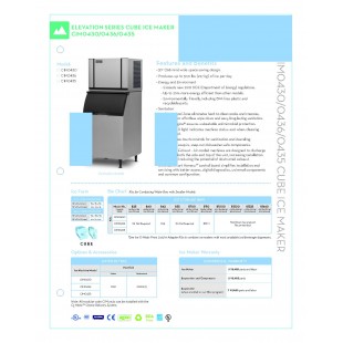 Ice-O-Matic CIM0430HAS Elevation Series Air-cooled Ice Maker Half Size Cubes with SafeIce 435 Lb/Day Ice-O-Matic CIM0430HAS Elevation Series Air-cooled Ice Maker Half Size Cubes with SafeIce 435 Lb/Day
