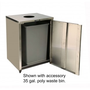 Lakeside 3410 26-1/2 Inch Waste Station 35 Gallon Capacity with Stainless Steel Top