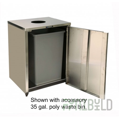 Lakeside 3410 26-1/2 Inch Waste Station 35 Gallon Capacity with Stainless Steel Top