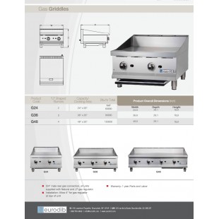 Eurodib T-G48 Professional Griddle Gas Countertop Eurodib T-G48 Professional Griddle Gas Countertop