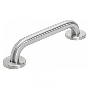 Alpine Industries ALP484-12 12 Inch Safety Grab Bar with Flange Covered Mounting Stainless Steel Brushed Finish ADA Compliant