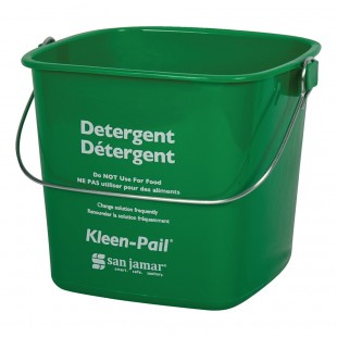 San Jamar KP97GN 3 Qt Bucket Ergonomic Handle Green Plastic with Embossed Markings San Jamar KP97GN 3 Qt Bucket Ergonomic Handle Green Plastic with Embossed Markings