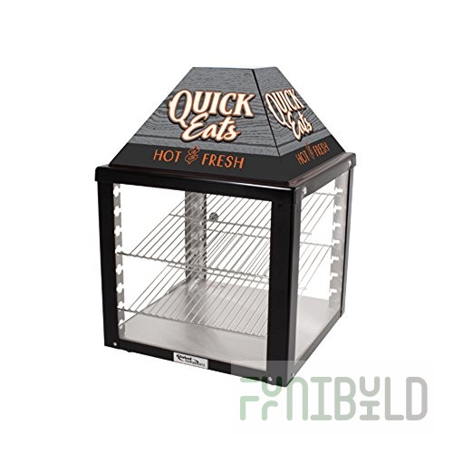 Global Solutions by Nemco GS1400-16-2 18 Inch Heated Food Merchandiser Countertop Acrylic Display