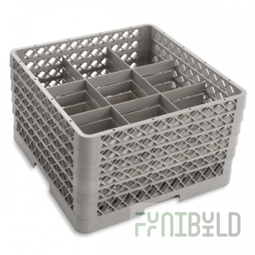 Vollrath TR10FFFFA-21 19-3/4 Inch Traex Full Size Glass Rack with 9 Compartments