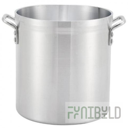 Winco AXHH-32 32 Quart Aluminum Stock Pot Without Cover Reinforced Rim