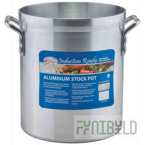 Winco AXSI-8 8 Quart Induction Stock Pot 10 Inch Diameter Without Cover