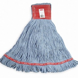 Rubbermaid FGA25106BL00 Small Wet Mop Head 5 Inch Bacterial Resistant Cotton Synthetic Blue