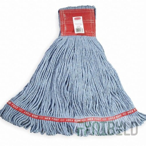 Rubbermaid FGA25106BL00 Small Wet Mop Head 5 Inch Bacterial Resistant Cotton Synthetic Blue