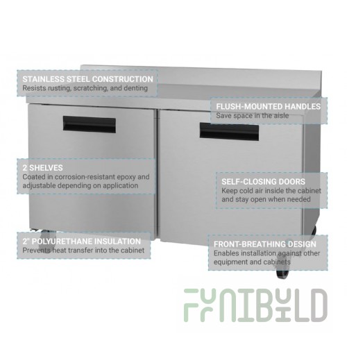 Hoshizaki WR60A-01 60 Inch Two-section Refrigerated Counter Work Top Stainless Steel