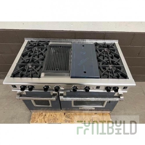 Wolf R484CG 48 Inch Gas Range with 4 Burners Griddle CharGrill and Double Ovens