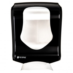 San Jamar T1770BKSS 11-3/4 Inch Wall Mount Paper Towel Dispenser with Plastic Black Finish