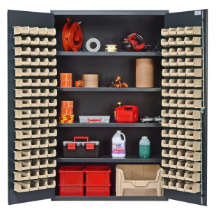 Quantum QSC-BG-4803CL 48 Inch Storage Cabinet Heavy-Duty Beige Powder Coated