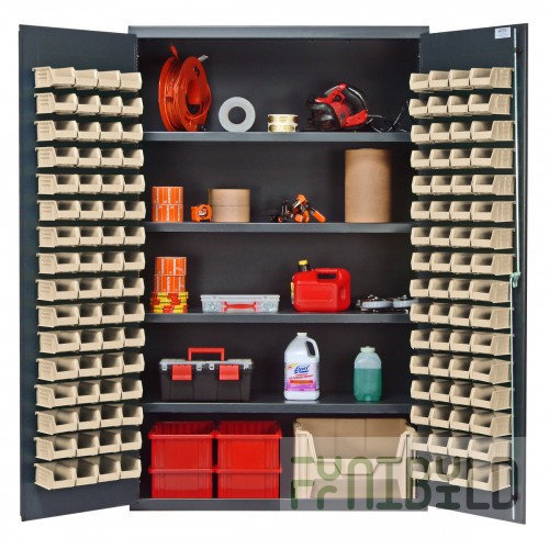 Quantum QSC-BG-4803CL 48 Inch Storage Cabinet Heavy-Duty Beige Powder Coated
