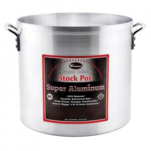 Winco AXS-40 40 Quart Round Stock Pot 14 Inch Diameter Aluminum Without Cover