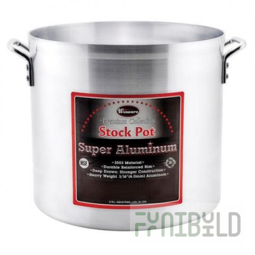 Winco AXS-40 40 Quart Round Stock Pot 14 Inch Diameter Aluminum Without Cover