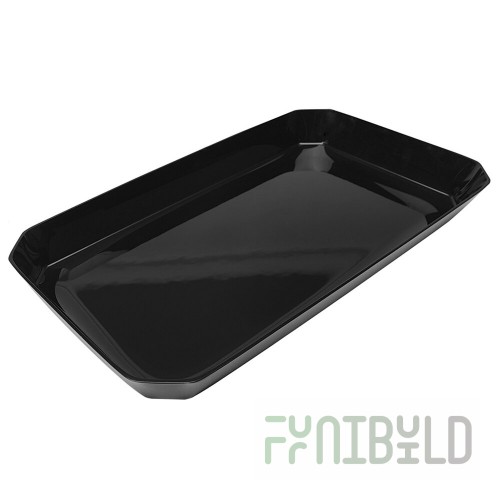 Steelite DFBCC201210 20 Inch 1-3/4 Gal Black Rectangular Bowl Acrylic Plastic
