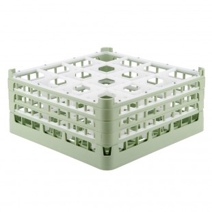 Vollrath 5276916 20 Inch Signature Compartment Rack Full Size with 16 Sections Polypropylene Light Green