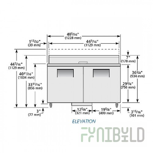 True Refrigeration TSSU-48-12-ADA-HC~SPEC3 48 Inch Refrigerated Counter 2 Section with Stainless Steel Finish