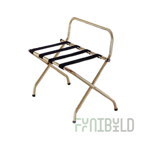 Central Specialties 1055I-BL 24-1/4 Inch Luggage Rack High Back Antique Gold Metal