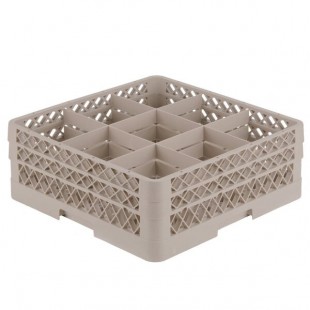 Vollrath TR13FF-19 Full Size Dishwasher Rack with 9 Compartment Beige Plastic