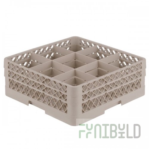 Vollrath TR13FF-19 Full Size Dishwasher Rack with 9 Compartment Beige Plastic