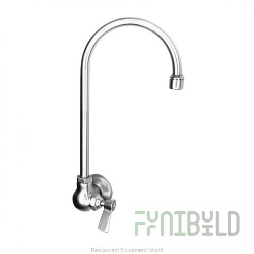 Fisher 20028 Wall Mount Faucet Single 6 Inch Swivel Gooseneck Spout Stainless Steel