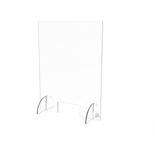 Spartan SACS-2436 24 Inch Acrylic Safety Shield Sneeze Guard Countertop with Cutout