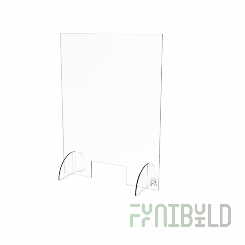 Spartan SACS-2436 24 Inch Acrylic Safety Shield Sneeze Guard Countertop with Cutout