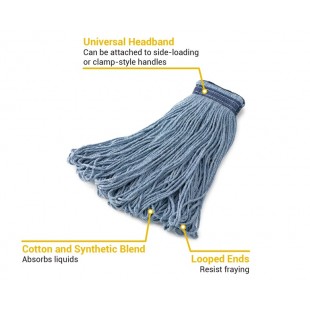 Rubbermaid Commercial Products FGE23900BL00 32 Oz Mop Head Blue Cotton/Synthetic Blend