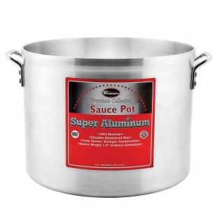 Winco AXAP-40 40 Quart Sauce Pot Aluminum Round Riveted Handles