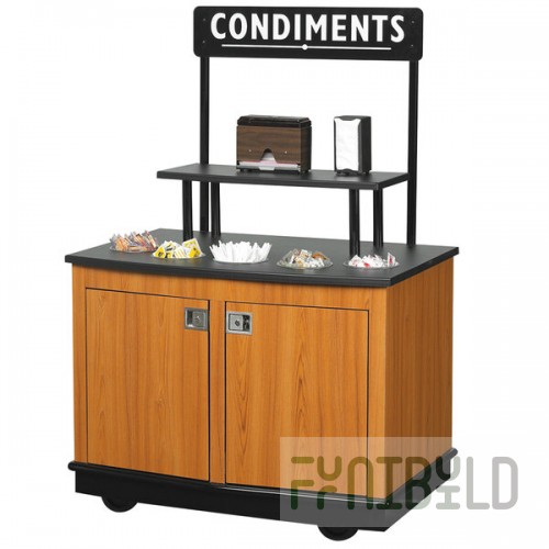 Vollrath 75670 43 Inch Condiment Cart with Open Storage All Aluminum Composite Material
