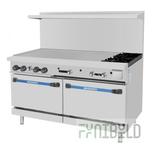 Turbo Air TARG-48G2B_LP 60 Inch Heavy Duty Restaurant Range Gas 2 Burner Griddle