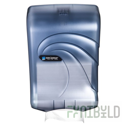San Jamar T1790TBL 11 Inch Wall Mount Paper Towel Dispenser Blue Plastic with Lock