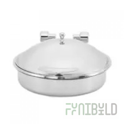 Vollrath 46122 6 Quart Induction Chafer Round Hinged Cover Stainless Steel with Baffle