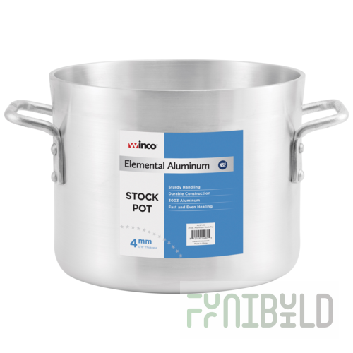 Winco AXS-50 50 Quart Professional Stock Pot Aluminum Round Without Cover