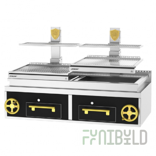 Josper Charcoal Ovens PVJ-76-2-1-CT The Double Josper Basque Grill PVJ-76-2-1 CT Has A Grilling Area Of 760 X 600 (x2) Mm And A Grill Vertical Track Of 290 Mm. The Firing Up Time Is About 20 Minutes