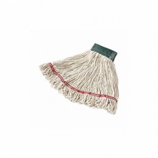 Rubbermaid FGC15206WH00 Medium Looped End Wet Mop 5 Inch Band White Cotton Synthetic Blend